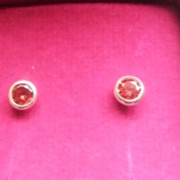 Peruvian earrings for children in 950 sterling silver and natural stone